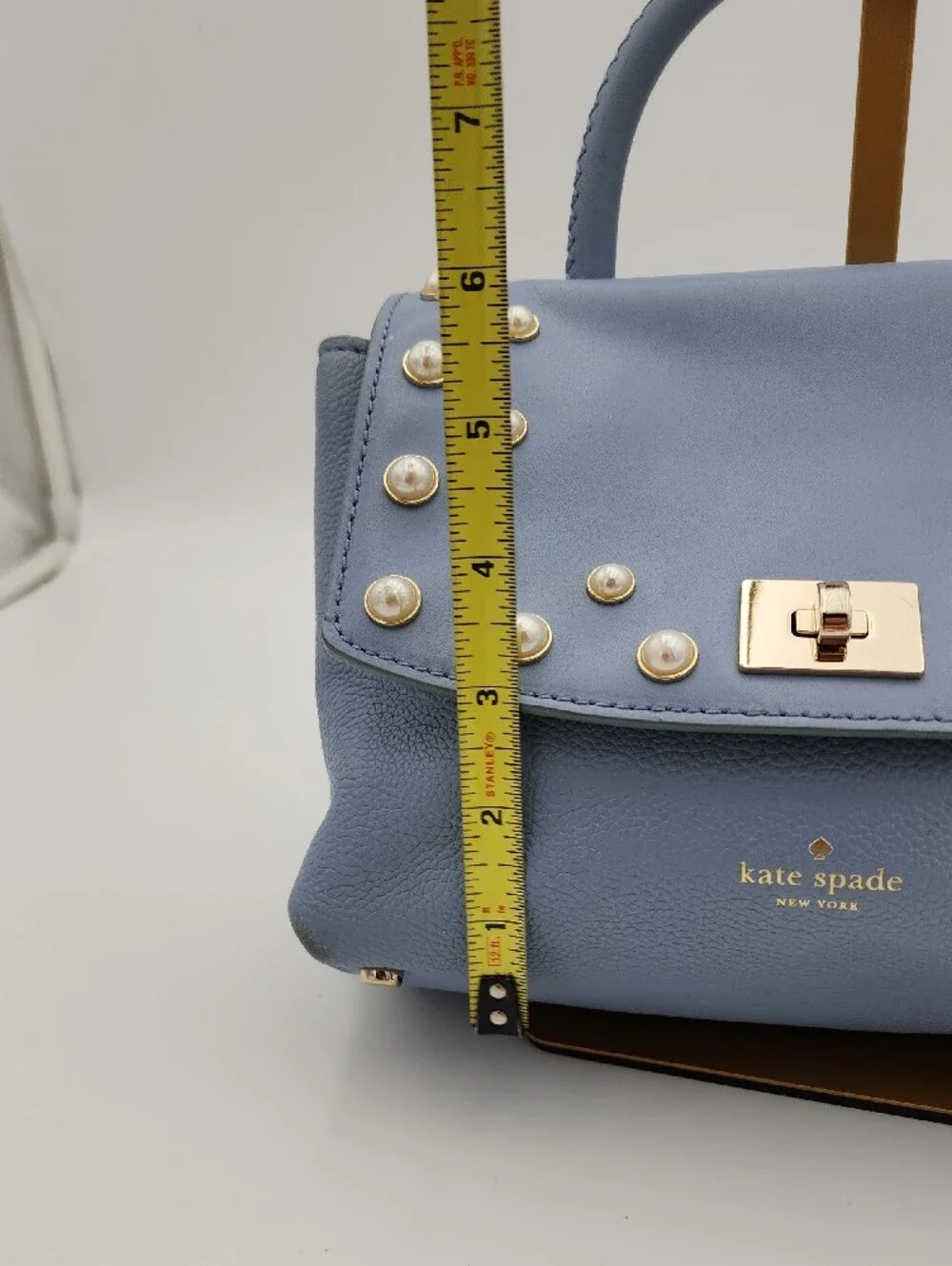 kate spade Powder Blue Pearl-Embellished Leather Satchel